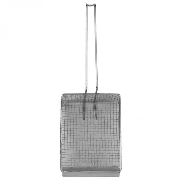 Fritesschep | RVS | Dubbel Gaas | Opstaande Rand | Schep 155x200mm | Lengte 400mm