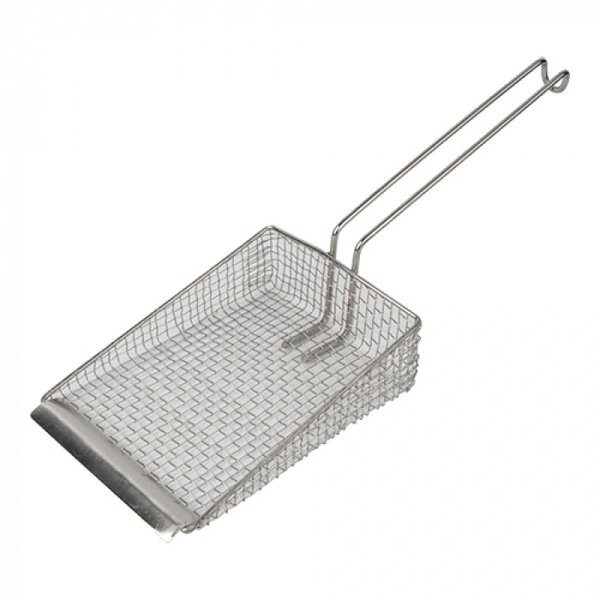 Fritesschep | RVS | Enkel Gaas | Opstaande Rand | Schep 155x200mm | Lengte 400mm