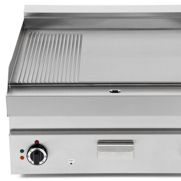 Bak-/Grillplaat | 650 SERIE | Elektrisch | Glad/Gegroefd Oppervlak 700x550 (RVS) | 50°C/300°C | 9kW (400V) | 700x650x300/540(h)mm