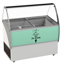 CombiSteel Schepijsvitrine | CURAÇAO | Energiezuinig | 454L | 10x 5L | -15°C/-22°C | Statisch | Gekoelde Reserve | Wielen | 1447x825x1257(h)mm 