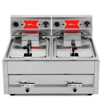 UNNI-COOKING Friteuse | Elektrisch | 12+12L | 60°C/200°C | 18kW (400V) | Aftapkranen | 700x650x410/550(h)mm