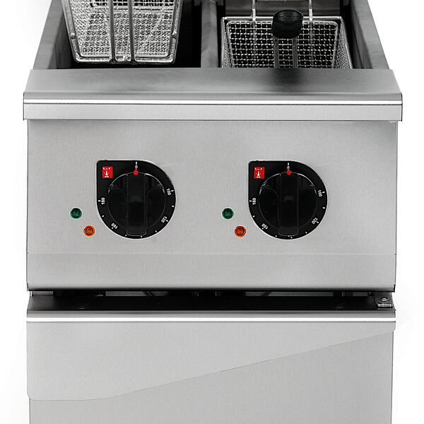 Friteuse | Elektrisch | 12.5+12.5L | 100°C/180°C | 18kW (400V) | Aftapkranen | 560x760x850/1100(h)mm