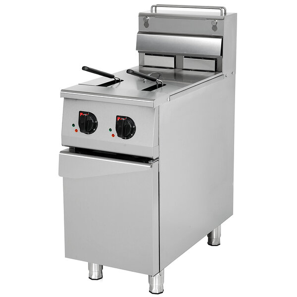 Friteuse | Elektrisch | 12.5+12.5L | 100°C/180°C | 18kW (400V) | Aftapkranen | 560x760x850/1100(h)mm