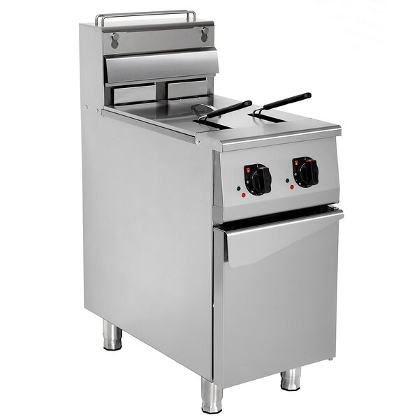Friteuse | Elektrisch | 12.5+12.5L | 100°C/180°C | 18kW (400V) | Aftapkranen | 560x760x850/1100(h)mm