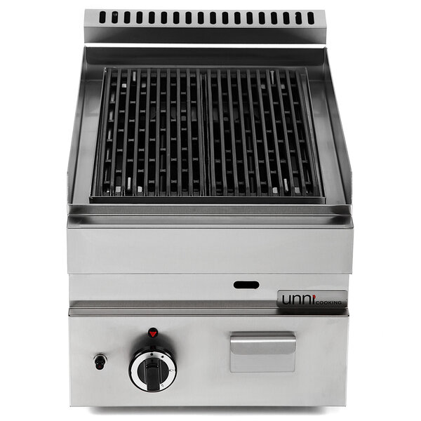 Lavasteengrill | 650 SERIE | Gas | Oppervlak 330x500 (Gietijzer) | 80°C/300°C | 5.5kW | Piëzo Ontsteking | 400x650x300/540(h)mm