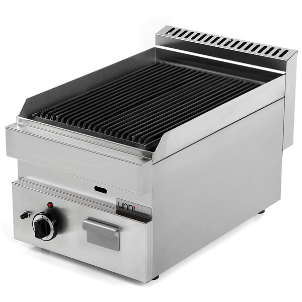 Lavasteengrill | 650 SERIE | Gas | Oppervlak 330x500 (Gietijzer) | 80°C/300°C | 5.5kW | Piëzo Ontsteking | 400x650x300/540(h)mm