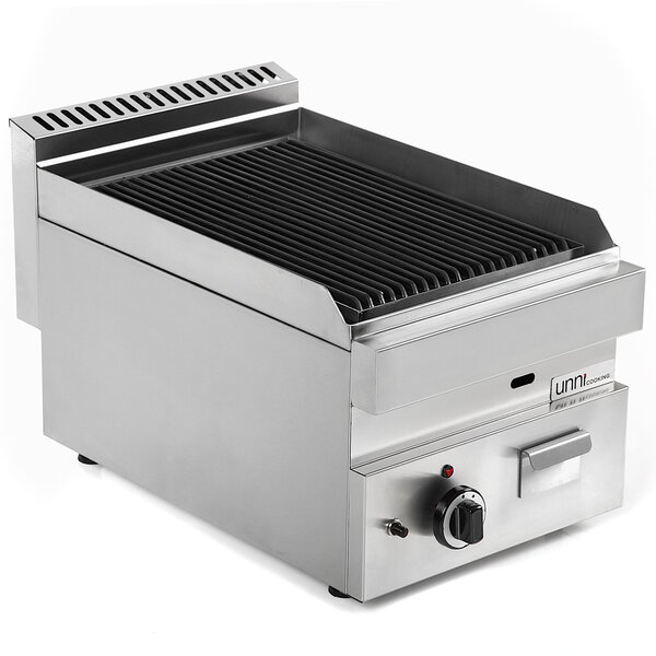 Lavasteengrill | 650 SERIE | Gas | Oppervlak 330x500 (Gietijzer) | 80°C/300°C | 5.5kW | Piëzo Ontsteking | 400x650x300/540(h)mm