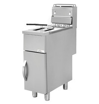 UNNI-COOKING Friteuse | Aardgas | 15L | 30°C/190°C | 21kW | Aftapkraan | 316x760x850/1100(h)mm