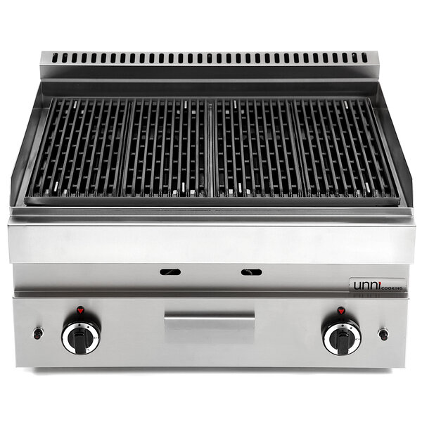 Lavasteengrill | 650 SERIE | Gas | Oppervlak 660x500 (Gietijzer) | 80°C/300°C | 11kW | Piëzo Ontsteking | 700x650x300/540(h)mm