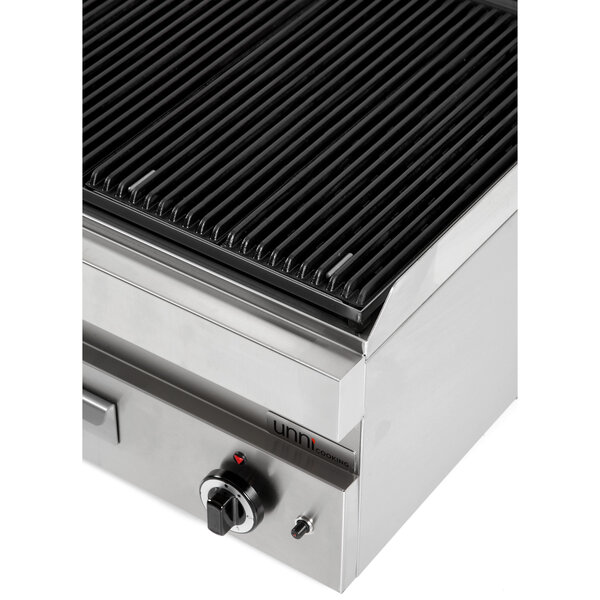 Lavasteengrill | 650 SERIE | Gas | Oppervlak 660x500 (Gietijzer) | 80°C/300°C | 11kW | Piëzo Ontsteking | 700x650x300/540(h)mm