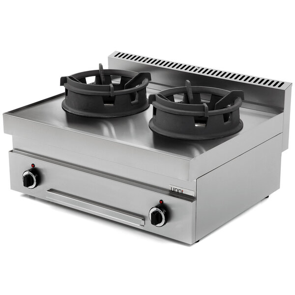 Wokfornuis | 650 SERIE | Tafelmodel | Gas | 2 Branders | 30kW | 800x650x300/540(h)mm