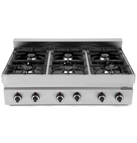 UNNI-COOKING Fornuis | 650 SERIE | Tafelmodel | Gas | 6 Branders | 6x 6.5kW | 1100x650x300/540(h)mm