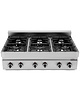 UNNI-COOKING Fornuis | 650 SERIE | Tafelmodel | Gas | 6 Branders | 6x 6.5kW | 1100x650x300/540(h)mm 