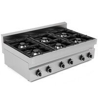 UNNI-COOKING Fornuis | 650 SERIE | Tafelmodel | Gas | 6 Branders | 6x 6.5kW | 1100x650x300/540(h)mm