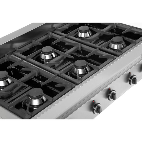 Fornuis | 650 SERIE | Tafelmodel | Gas | 6 Branders | 6x 6.5kW | 1100x650x300/540(h)mm