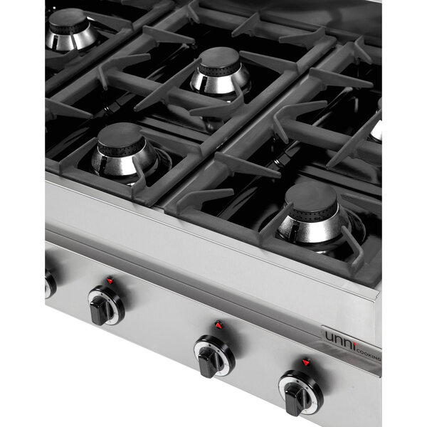 Fornuis | 650 SERIE | Tafelmodel | Gas | 6 Branders | 6x 6.5kW | 1100x650x300/540(h)mm