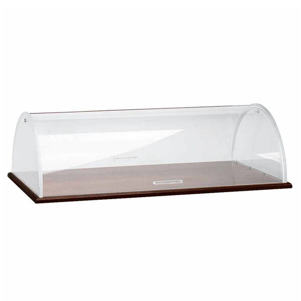 Vitrineplateau | Houten Blad (Wengé) | Plexiglas Koepel | 940x530x290(h)mm