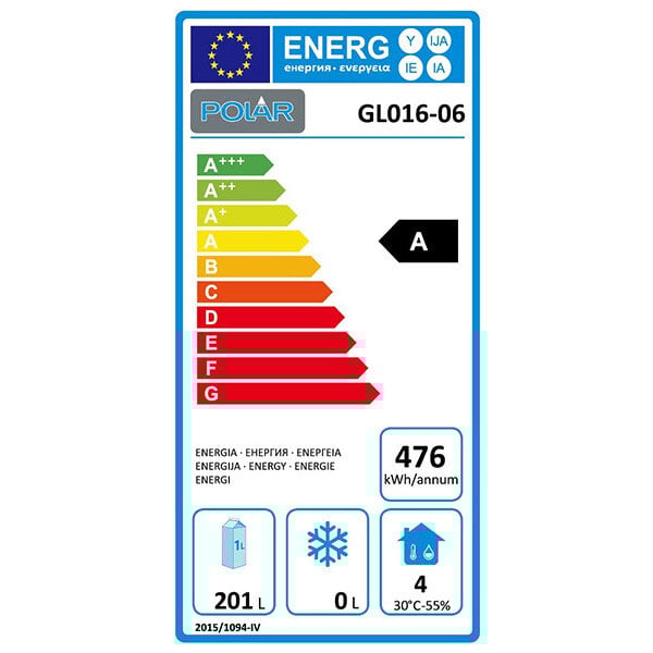 Barkoelkast | 208L | Zwart | +2°C/+8°C | Geventileerd | Klapdeuren | 900x520x900(h)mm