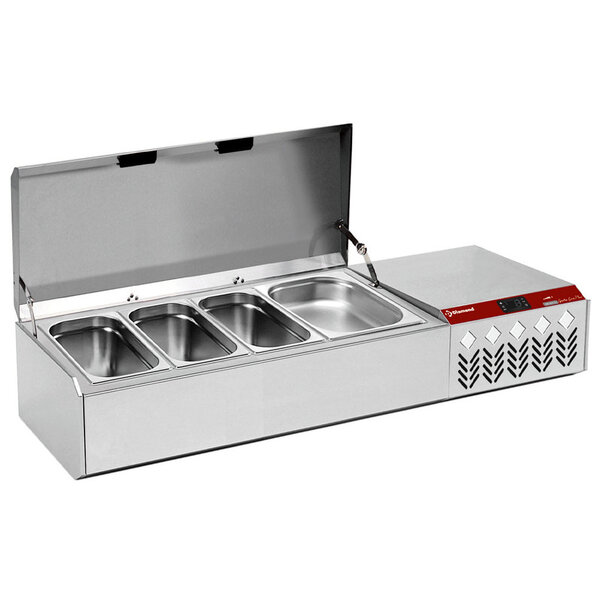 Opzetkoelvitrine | 4x 1/3 GN + 1x 1/9 GN | 0°C/+8°C | 1330x384x387/401(h)mm