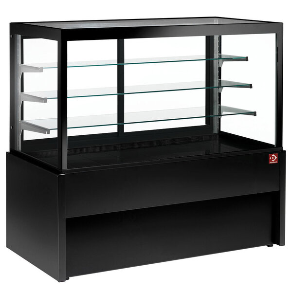 Neutrale Vitrine | Zwart | 4 Niveaus | Schuifdeuren | 1000x780x1380(h)mm