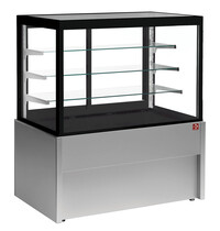 Diamond Neutrale Vitrine | Zwart/Grijs | 4 Niveaus | Schuifdeuren | 1500x780x1380(h)mm
