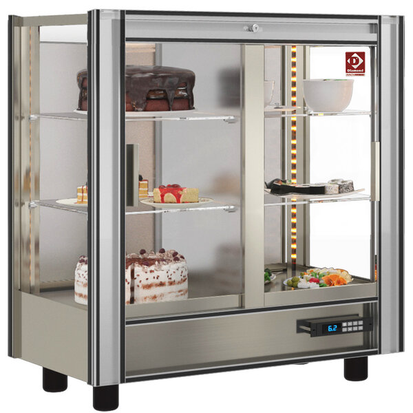Koelvitrine | 216L | Aluminium | +4°C/+8°C | 3 Niveaus | 860x530x938(h)mm