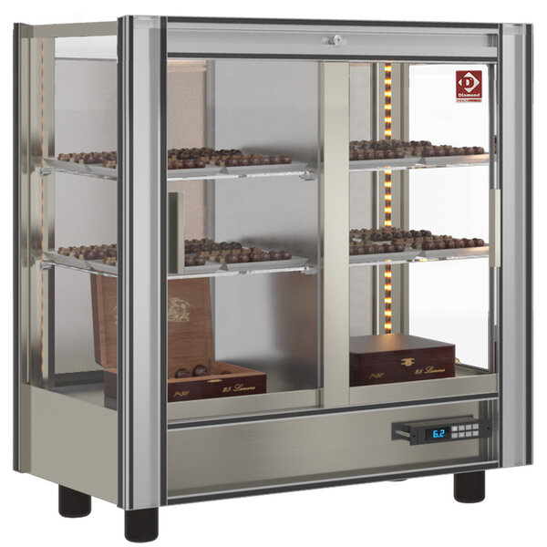 Chocoladevitrine | 216L | Aluminium | +14°C/+16°C | 3 Niveaus | 860x530x938(h)mm