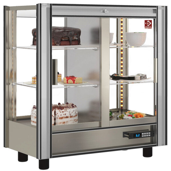 Koelvitrine | Doorgeefsysteem | 216L | Aluminium | +4°C/+8°C | 3 Niveaus | 860x530x938(h)mm