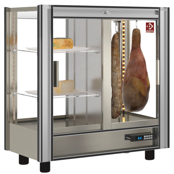 Koelvitrine (Vlees/Zuivel) | Doorgeefsysteem | 216L | Aluminium | +4°C/+12°C | 3 Niveaus + Hangsysteem | 860x530x938(h)mm