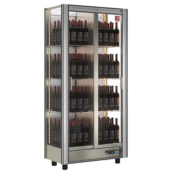 Wijnkoelvitrine | 530L (128x 75cl) | Aluminium | +4°C/+16°C | 860x530x1851(h)mm