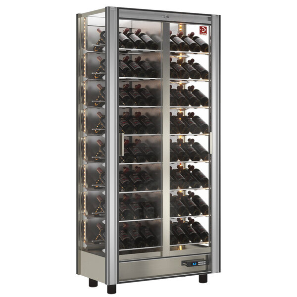 Wijnkoelvitrine | 530L (112x 75cl) | Aluminium | +4°C/+16°C | 860x530x1851(h)mm