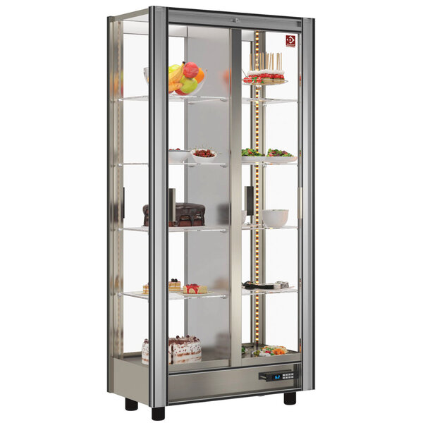 Koelvitrine | Doorgeefsysteem | 530L | Aluminium | +4°C/+8°C | 5 Niveaus | 860x530x1851(h)mm