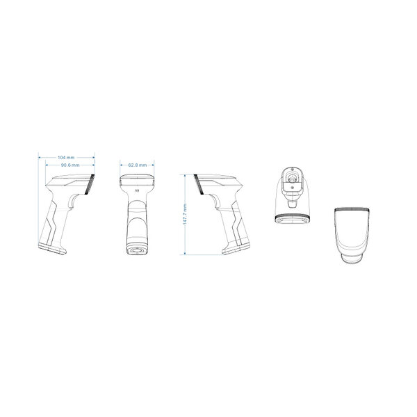 Barcodescanner | XL-3620 | Mobiel (Bedraad) | 2D-Laser | 60/sec | USB/Serieel | 148x63x91(h)mm