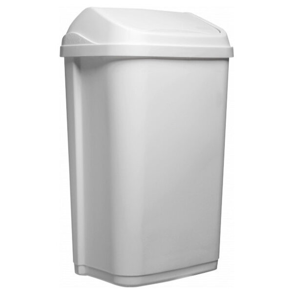 Afvalbak | Kunststof (Wit) | 10L | Tuimeldeksel | 250x190x380(h)mm