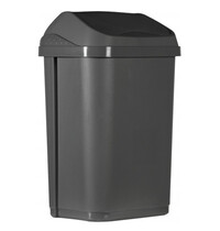 Probbax Afvalbak | Kunststof (Grijs) | 10L | Tuimeldeksel | 250x190x380(h)mm 