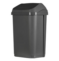 Probbax Afvalbak | Kunststof (Grijs) | 25L | Tuimeldeksel | 330x250x530(h)mm 