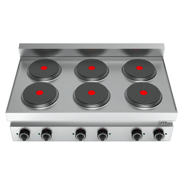 Fornuis | 650 SERIE | Tafelmodel | Elektrisch | 6 Kookpunten | 15.6kW (400V) | 1100x650x300/540(h)mm