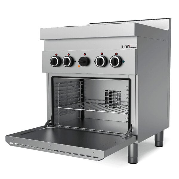 Fornuis + Heteluchtoven | Elektrisch/Gas | 4 Kookpunten | 10.4kW (400V) + 4kW | 700x700x850(h)mm