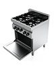 UNNI-COOKING Fornuis + Heteluchtoven | Gas | 4 Branders | 26kW + 5kW | 700x700x850(h)mm 