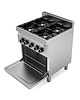 UNNI-COOKING Fornuis + Heteluchtoven | Gas/Elektrisch | 4 Branders | 26kW + 4kW (400V) | 700x700x850(h)mm 