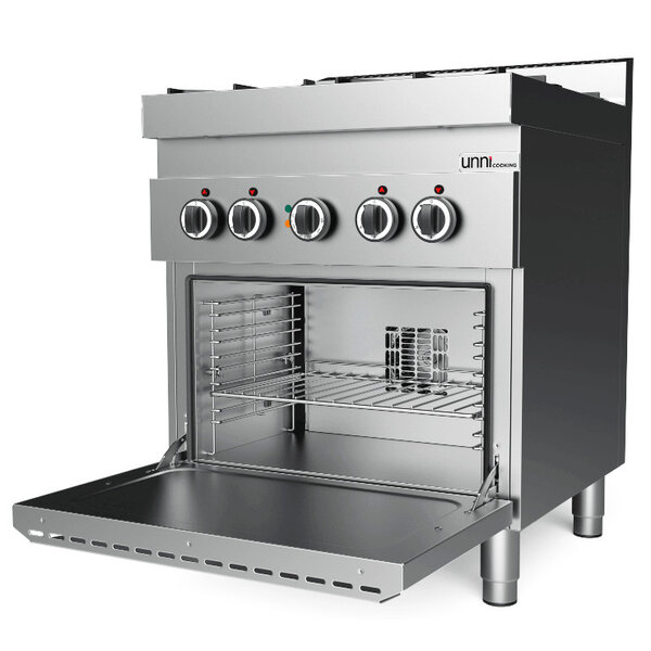Fornuis + Heteluchtoven | Gas/Elektrisch | 4 Branders | 26kW + 4kW (400V) | 700x700x850(h)mm
