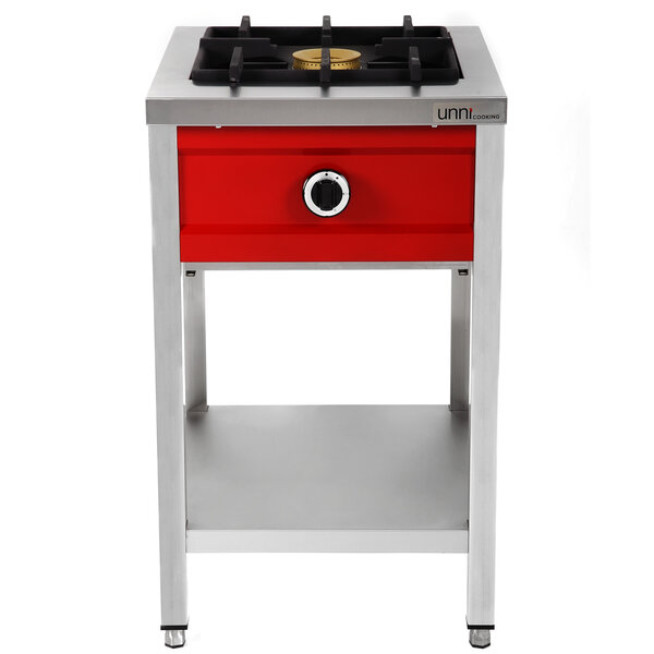 Pannenkoekenfornuis | Gas | 1 Brander | 8kW | Bodemschap | 500x600x850/900(h)mm