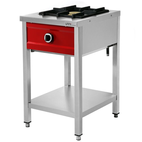 Pannenkoekenfornuis | Gas | 1 Brander | 8kW | Bodemschap | 500x600x850/900(h)mm