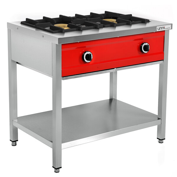 Pannenkoekenfornuis | Gas | 2 Branders | 2x 8kW | Bodemschap | 900x600x850/900(h)mm