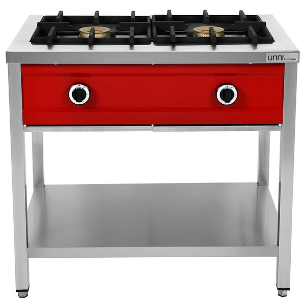 Pannenkoekenfornuis | Gas | 2 Branders | 2x 8kW | Bodemschap | 900x600x850/900(h)mm