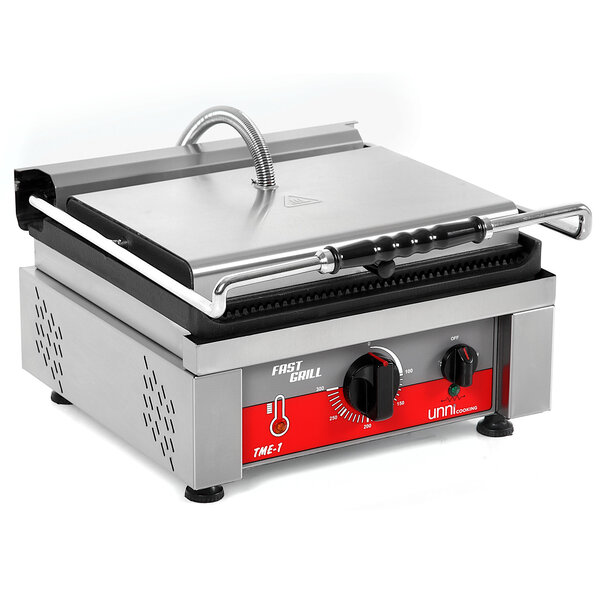 Contact-/Paninigrill | FAST GRILL | Enkel | Gegroefd Oppervlak 360x300 (Gietijzer) | 50°C/300°C | 2.5kW (230V) | 410x500x300(h)mm