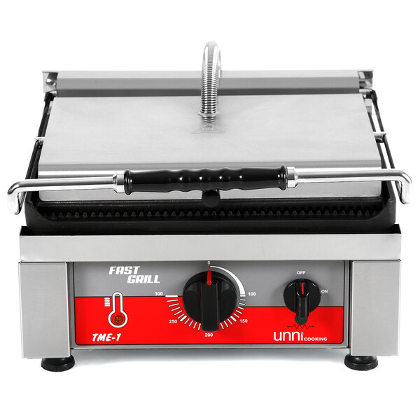 Contact-/Paninigrill | FAST GRILL | Enkel | Gegroefd Oppervlak 360x300 (Gietijzer) | 50°C/300°C | 2.5kW (230V) | 410x500x300(h)mm