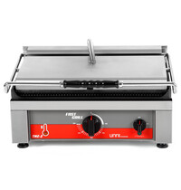 UNNI-COOKING Contact-/Paninigrill | FAST GRILL | Enkel XL | Gegroefd Oppervlak 460x300 (Gietijzer) | 50°C/300°C | 3kW (230V) | 510x500x300(h)mm