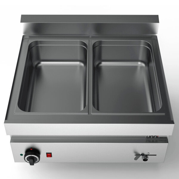 Bain-Marie | 650 SERIE | Elektrisch | 2x 1/1 GN | 30°C/90°C | 2.4kW (230V) | Aftapkraan | 700x650x300(h)mm