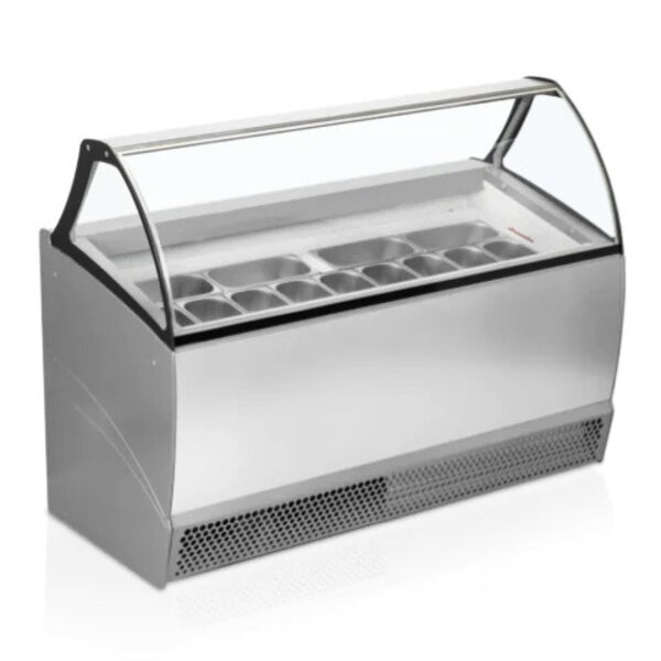 Schepijsvitrine | BERMUDA | 395L | 13x 5L | -14°C/-20°C | Geforceerd | Gekoelde Reserve | Wielen | 1670x800x1343(h)mm
